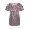 Women's Summer Fashion Casual Pleated Round Neck Print Short Sleeve T-Shirt Top
