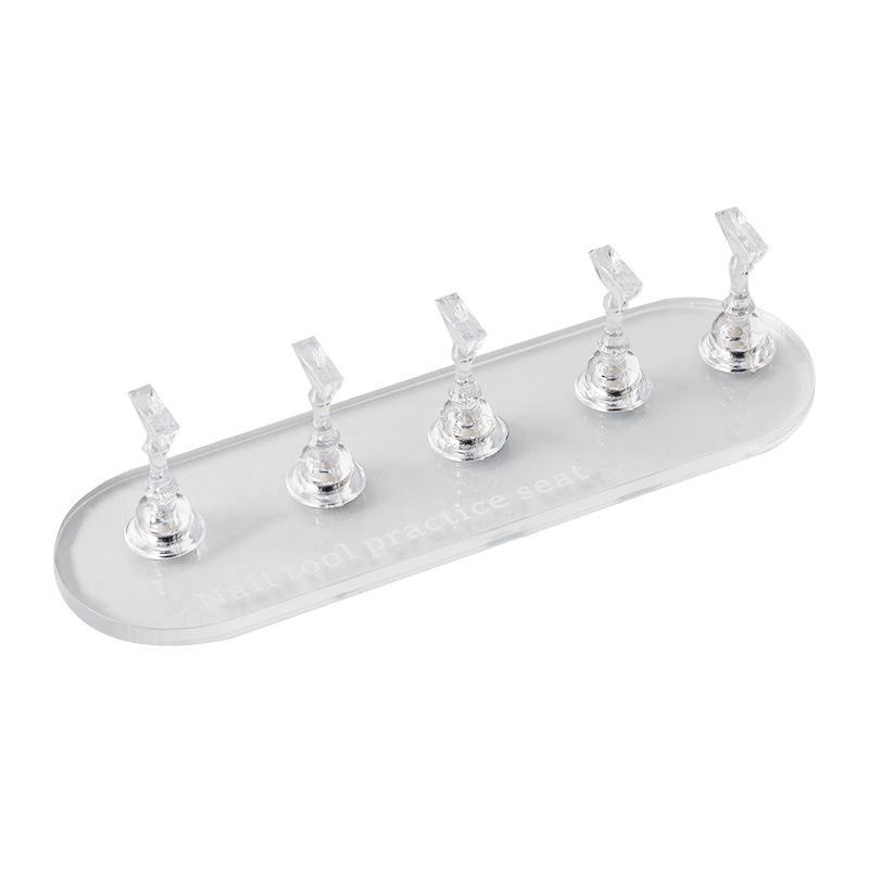 Magnetic Nail Holder Acrylic Display Stand For False Nail Tips Gel Polish Transparent Practice Pretend Manicure Practice Tools