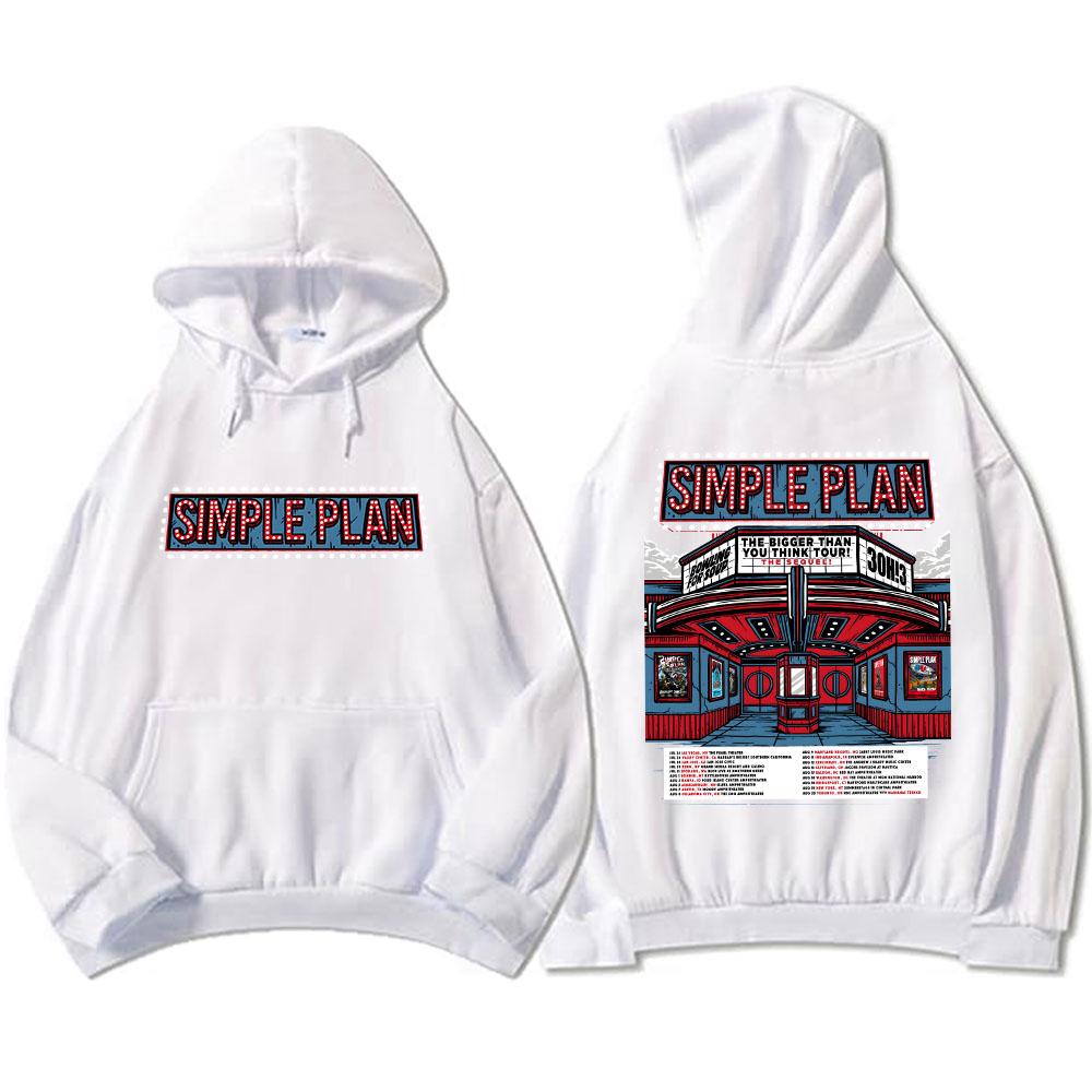 Simple Plan Bigger Than You Think! Tour 2026 Hoodies Fleece Loose Male Hooded Sweatshirt Unisex Streetwear Heavy Mental Sudadera
