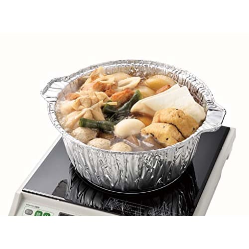 Pearl Metal Aluminum Foil Round Pot, Deep, 23cm, 4.0L, Pack of 2, Ramen, Udon, One-Person Hot Pot, HB-5740