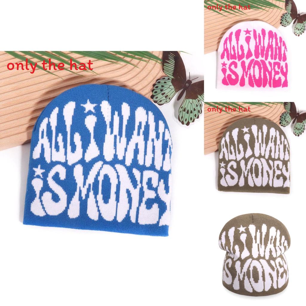 Unisex Acrylic Knit Hatwith Letter Embroidery For Fall Outdoor Activities