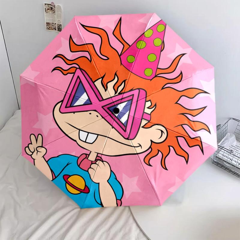 Rugrats pattern, automatic folding umbrella, portable and foldable design, 8 ribs, a Christmas or birthday gift.