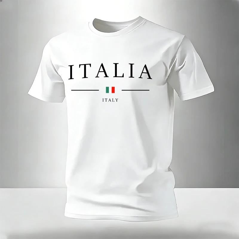 Home Outdoor Comfort Casual Tees Outfit Men's Set T-shirt and Sweatpants Italy Print Summer Short Sleeve Tracksuit