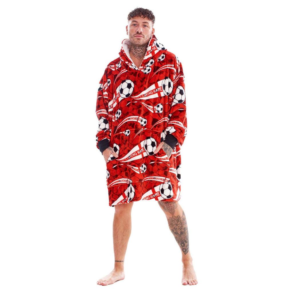 England FA Unisex Adult Its Coming Home Fleece Sherpa Lined Oversized Blanket Hoodie