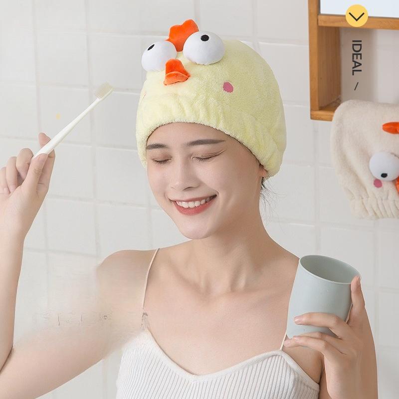 Clownfish Funny Water-absorbing Coral Velvet Dry Hair Cap Cartoon Cute Animal Pet Three-dimensional Shape Shower Cap