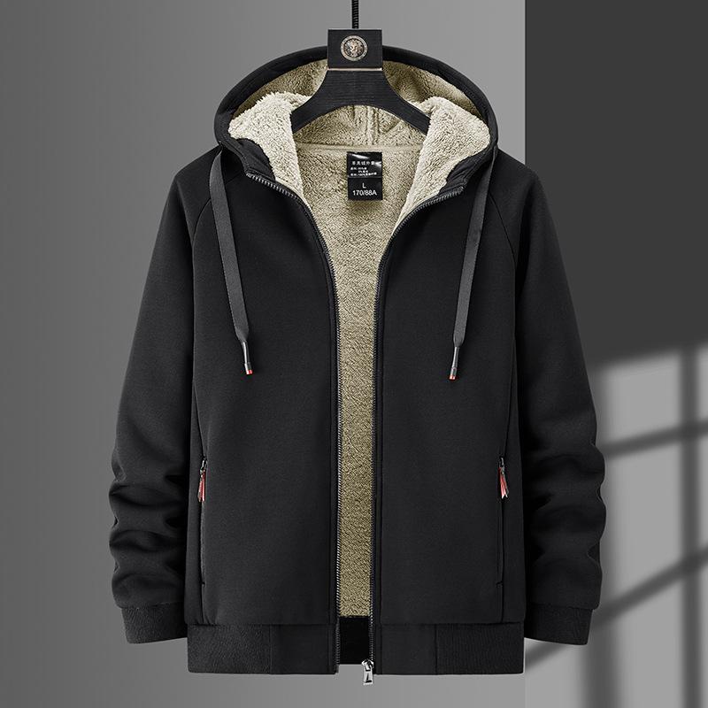 Winter Large Size Lamb Velvet Casual Men's Loose Warm Sweater Men's Cardigan Sweater Jacket