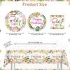 138pcs Young Wild and Three Party Decorations Plate, Safari Wild and Three Party Decorations Plate Napkins Tablecloth Banner for Jungle Young Wild