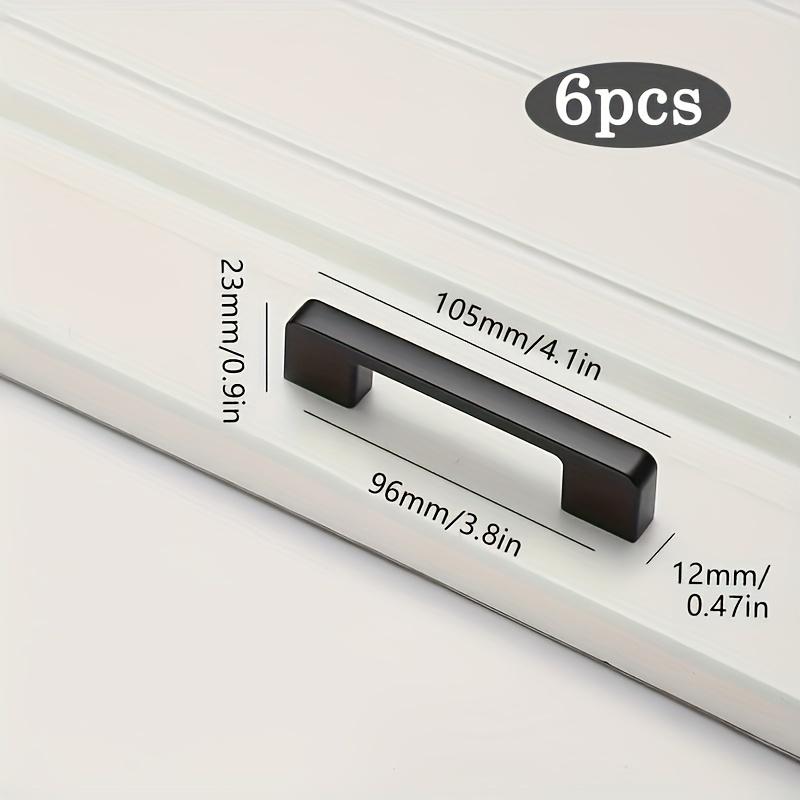 

6 шт. Черные ручки для шкафа из алюминиевого сплава, цельные кухонные ручки для ящиков в американском стиле, мебельная фурнитура с крепежными винтами Hole distance 9.6cm чёрный