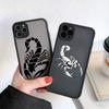 Scorpion Half-wrapped Hard Phone Case For iPhone X XR XS X 16 15 12 11 13 14 Pro Max Back Cases 7 8 Plus SE2 Mini Cover Coque