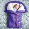Velvet-Lined Knitted Baby Stroller Sleep Sack