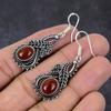 Natural Carnelian Gemstone Handmade 925 Sterling Silver Jewelry Earring 2" C1w65