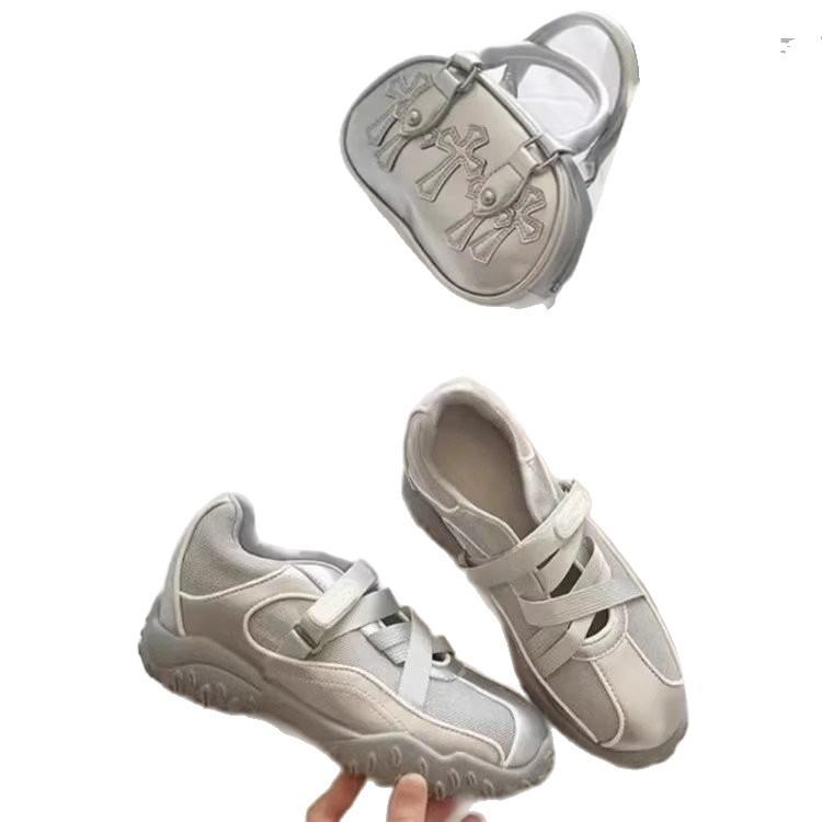 Korean Version of Sports Mary Jane Shoes Women's 2025 Summer New Student Breathable Mesh Casual Versatile Sports White Shoes