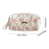 Quilted Bow Floral Pencil Case Multi-Layer Stationery Storage Bag Stationery Organizer for Teen Girls