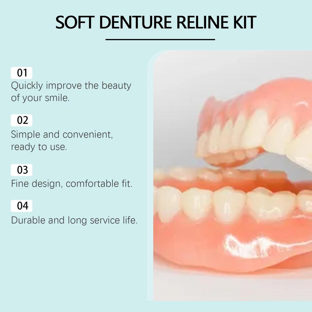 New Denture Set Cover Missing Broken Tooth Lasting Soft Instant Confident Smile for No Teeth Women Man Over Gums Full Dentures