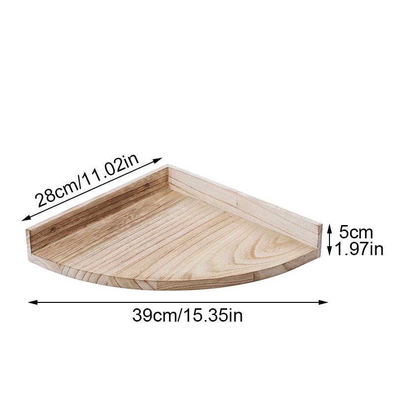 1PC Succulent Plant Shelf for Living Room Triangle Shaped Decorative Fan-shaped Storage Shelf Wooden Storage Rack 39x28cm