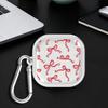 Pink Bow Pattern Clear Earphone Cases Cover With Hook Case For Samsung Galaxy Buds Live 4Pro 2Pro 3 FE 2 3Pro 4 Pro