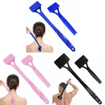 Extendable Collapsible Back Massage Multipurpose Body Scratcher For Humans Pets Gentle Bristles Ergonomic Handle