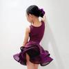 Purple Ballroom Dance Costume Professional Stage Costume Kids Latin Dance Dress  Children Girls