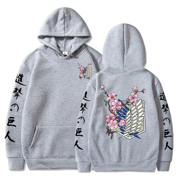 Japanese Anime Graphic Hoodies Men Attack On Titan Pullover Sweatshirt Unisex