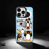 Cute Art Pingu Penguin Phone Case For iPhone 17,16,15,14,13,12,11 Plus,Pro Max,XS,Colored Silver Phone Case