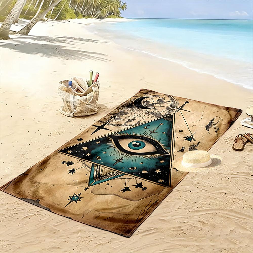 Mystical cosmic eye elegance Print beach towel, quick drying, suitable for travel, outdoor sports, jogging, the beach and swimming, gift