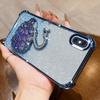 KEYSION Shockproof Plating Phone Case for iPhone XS Max Clear TPU Glitter Jewelled Swan Kickstand Back Cover for iPhone X XR
