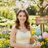 Cartoon Bunny Ears Headband Glitter Rabbit Ear Hairband Cute Easter Bunny Headband  Party