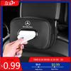 GLC GLB Leather Car Seat Tissue Box Storage Bag Tool For Mercedes Benz AMG W203 W206 W220 W205 W211 W212 W201 W210 W108 W168 GL