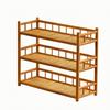 Bamboo Tea Cup Rack Tiered Teapot Display Stand Wooden Set