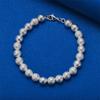 925 sterling silver 8-inch 8mm exquisite frosted bead bracelet, fashionable women's wedding accessories, party jewelry