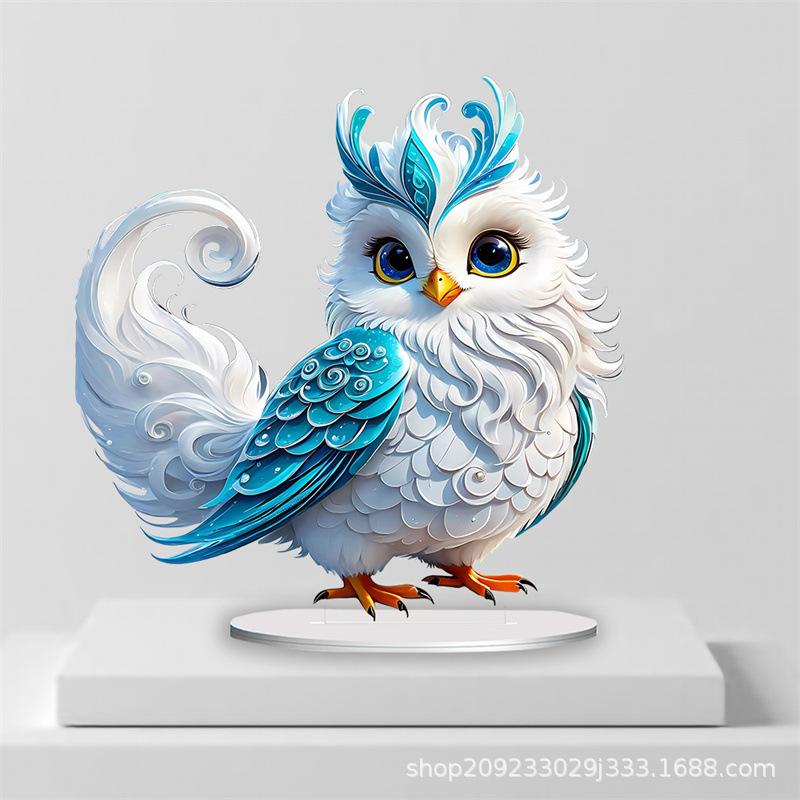 Cartoon Eule, Kreative Schreibtischdekoration, Acrylschild, Heimdekoration, Raum- und Wohnzimmerdekoration, Geschenk