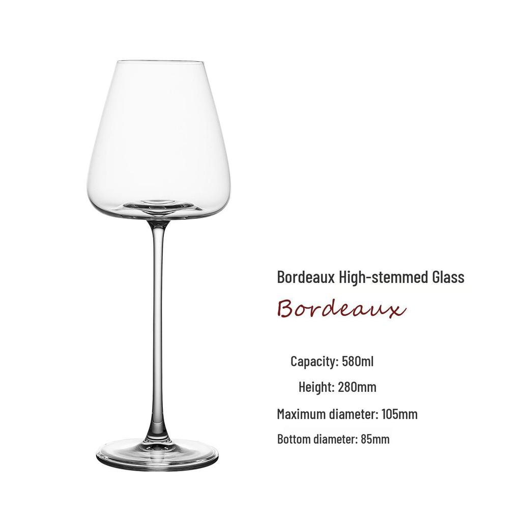 Set di Bicchieri da Vino Rosso Crystal Burgundy a Gambo Alto con Scatola Regalo