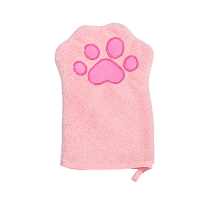 Paw Bathing Towel For Cats Puppy, Machine-Washable Reusable Pet Grooming Towel - Soft, Absorbent Quick-Dry Bath Mitt