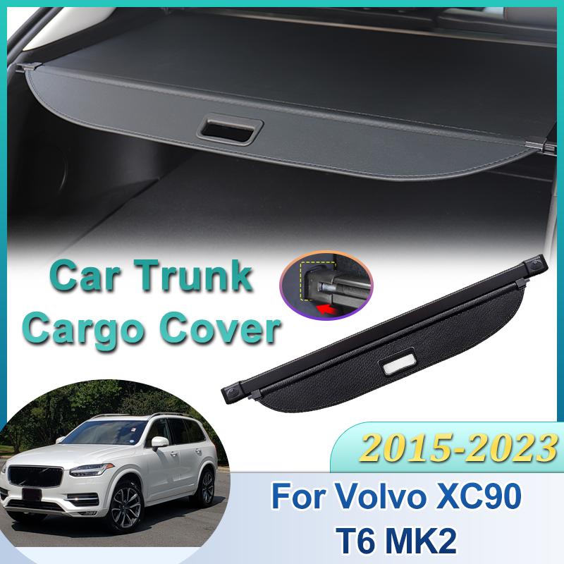 For Volvo XC90 T6 MK2 2015-2023 Car Trunk Cargo Cover Waterproof Luggage Tray Storage Security Shield Partition Mat Accessories