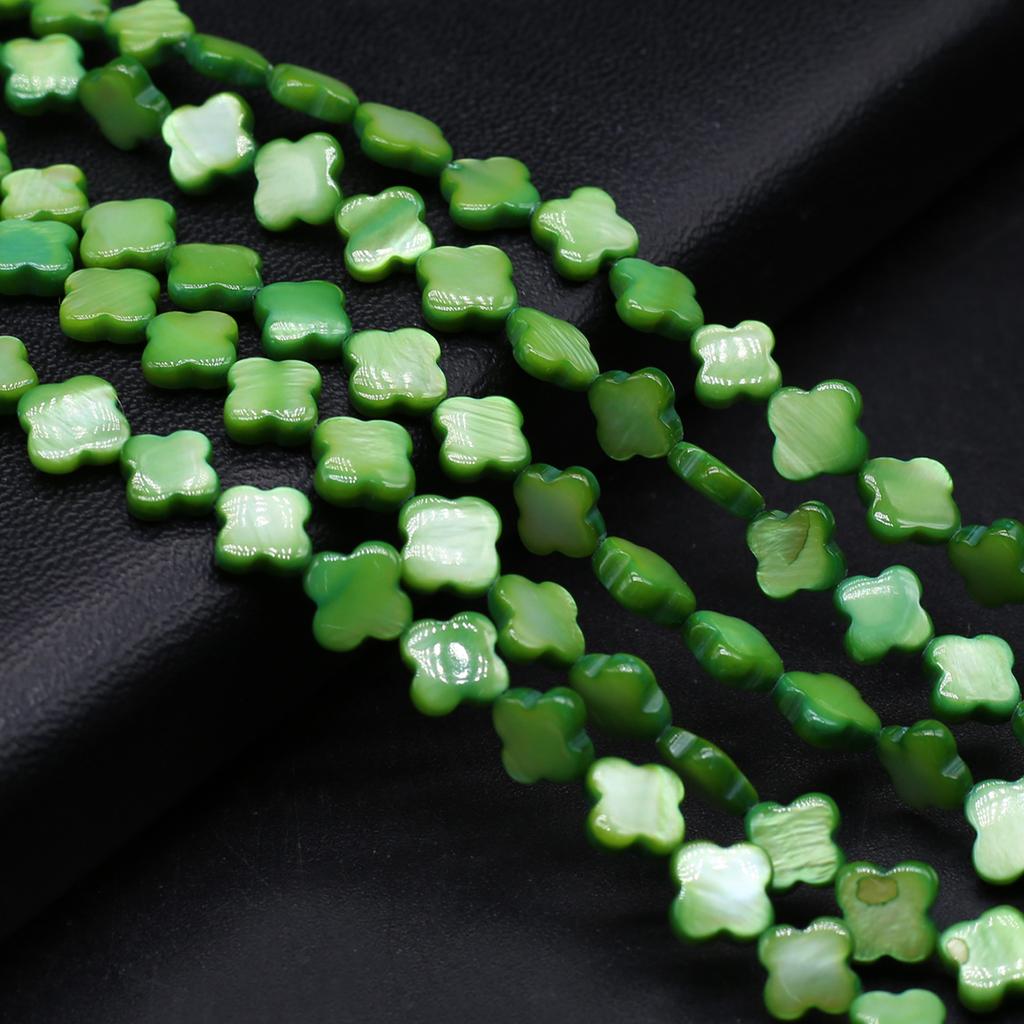 Naturalne koraliki z muszli słodkowodnych barwione koraliki Quatrefoil do tworzenia biżuterii DIY naszyjnik bransoletka kolczyki akcesoria