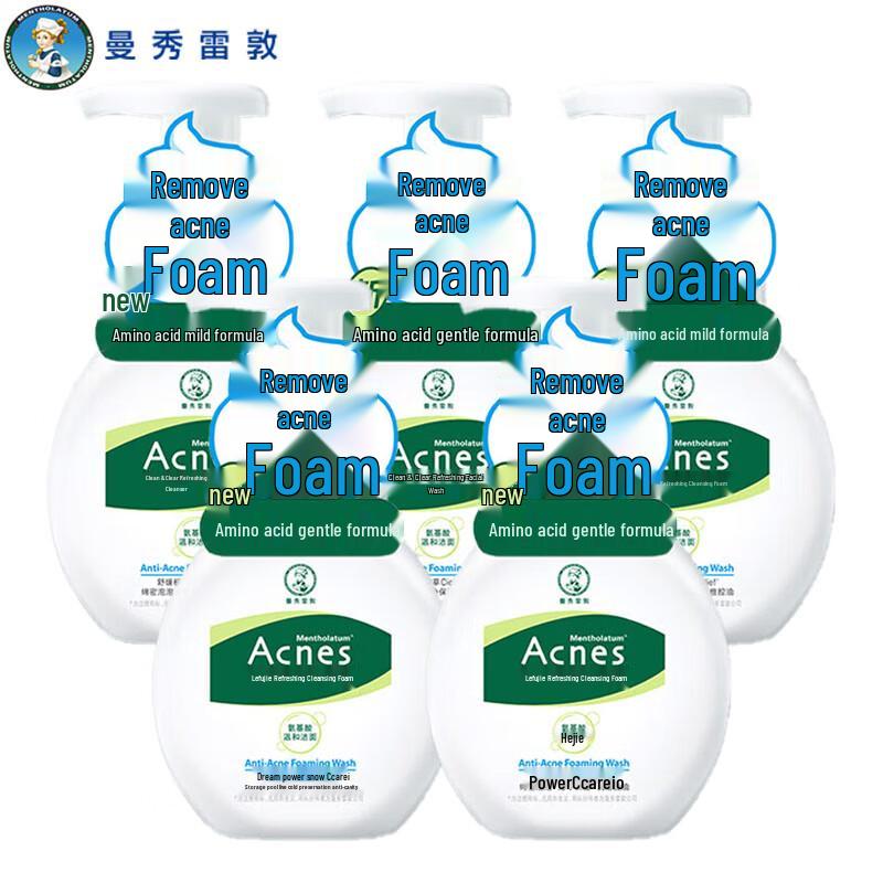 Mentholatum Acnes Refreshing Facial Cleansing Foam (5-Pack)