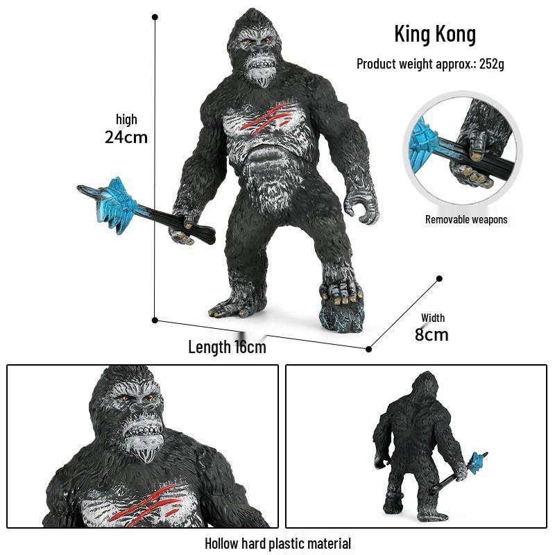 Children's Dinosaur Toy Set: King Kong, Tyrannosaurus Rex, Aurochs, Pachycephalosaurus, Spinosaurus, Therizinosaurus Model.