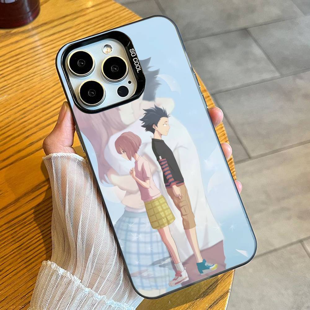 K-Koe no Katachi Anime A Silent V-Voice Phone Case For iPhone 16 17 15 14 12 13 Pro Max Black Candy Matte Shockproof Cover iPhone12PRO