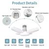 White Light E27 LED Bulb Energy Saving E27 Fan Shape LED Bulb Fan Shape Design Dimmable Foldable LED Bulb Living Room Lighting