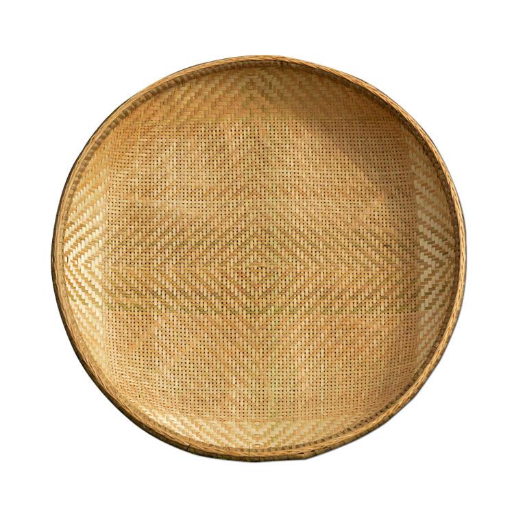Free Shipping Handmade Bamboo Woven Tray and Drying Basket Set