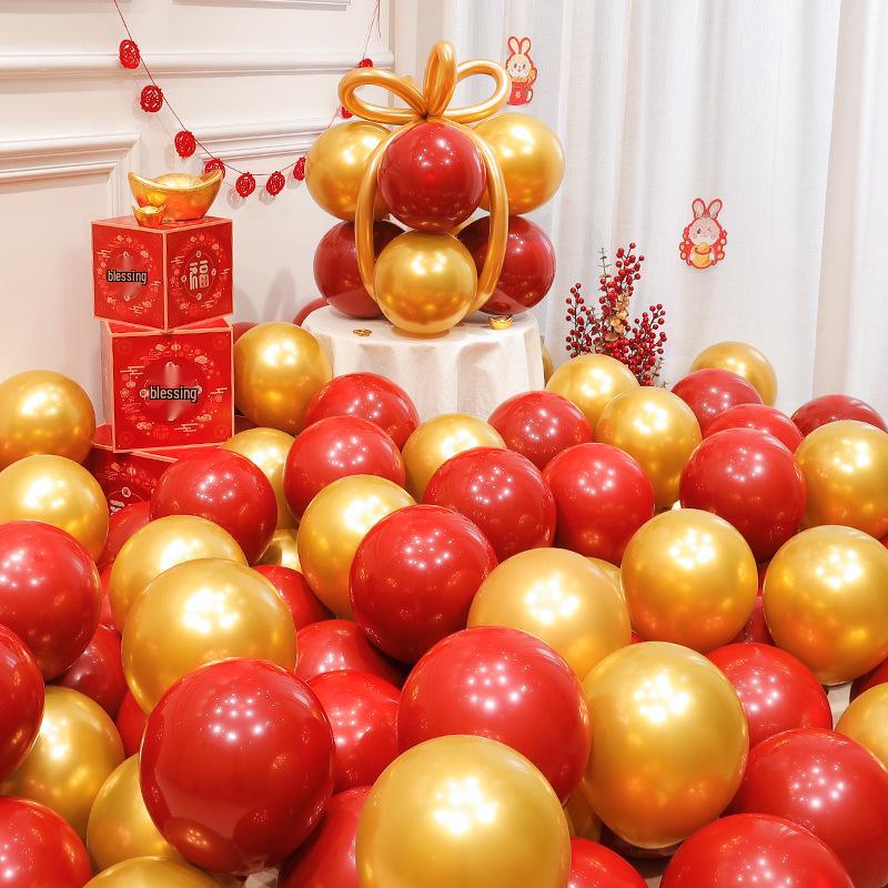 Red Party Birthday Balloon Decorations for Children's Milestones: Full Month, 100 Days, First Birthday