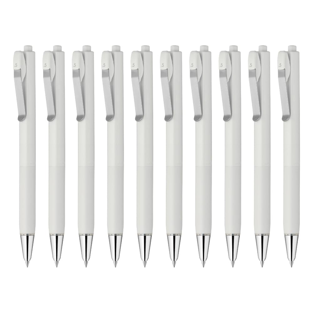 Zebra Blenyou Ballpoint White Black 10 Oil-Based Pen, 0.5mm, Barrel, Ink, Pens, B-BAS87-W