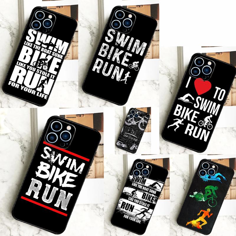 

Чехол для телефона Swim Bike Run Triathlon для iPhone 11 12 13 14 15 Pro Max Mini 7 8 Plus X XR XS Max SE 2020 2022