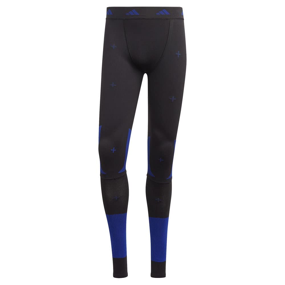 Adidas Techfit Recharge Sports Tights, Men's, Black/Lucid Blue (IB6075), Size XS
