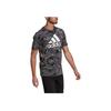 Adidas Camouflage Letter Print Large Logo Crew Neck T-Shirt Men Tops Black GK9951