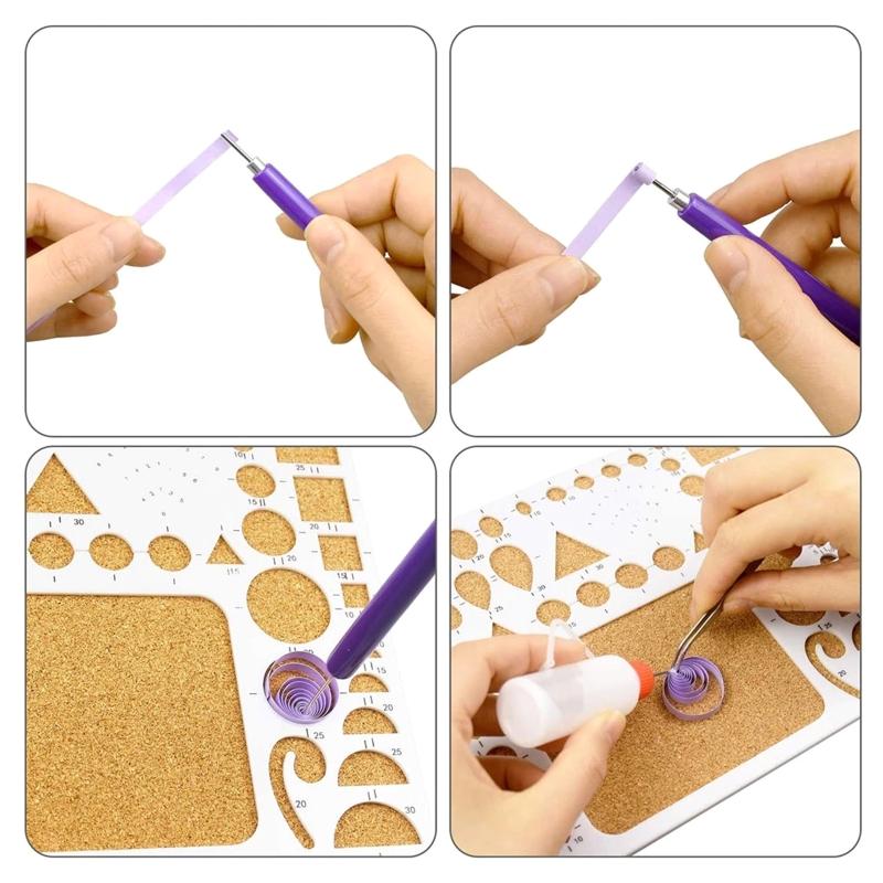 8 Pieces Paper Quiling Tools and Supplies Set Slotted Kits Rolling Curling Needle Pen Quiling Coaches & Tweezers