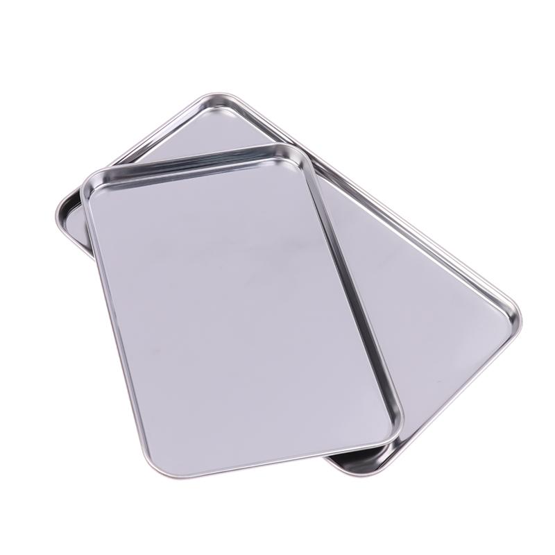 Nordic Stainless Steel Rectangular Tray Pastry Food Baking Plates Pallet Storage Disk Snack Cake Dish Organizer Tray Home Decor