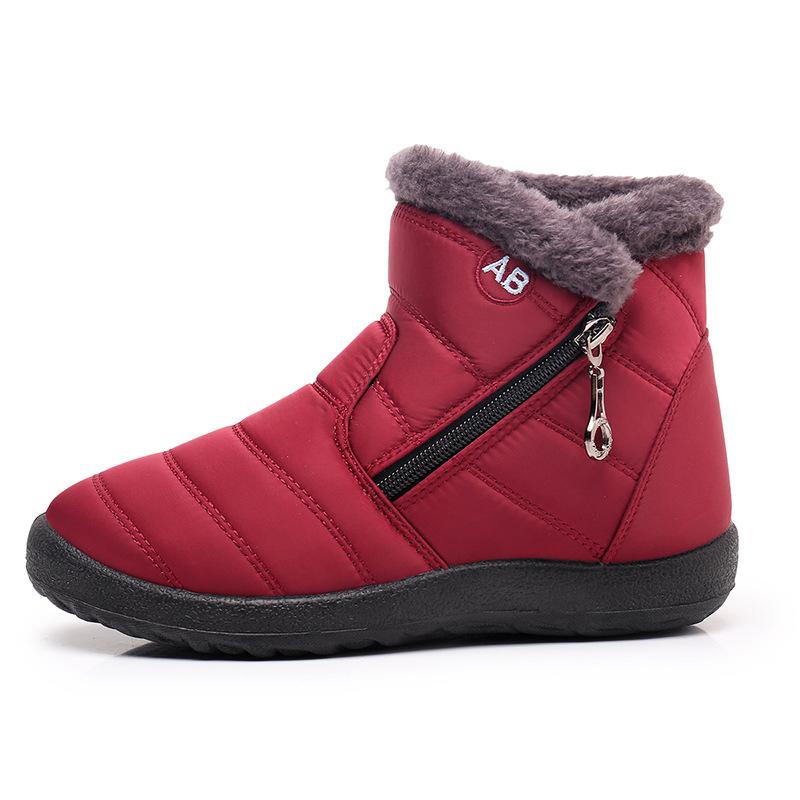 Baumwollstiefel für Damen und Herren High-Top-Schneestiefel mit Reißverschluss Wasserdichte, verdickte Baumwollschuhe