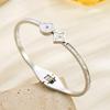 Stylish Rhinestone Four-Leaf Clover Titanium Steel Bangle for Women - High-Grade Open Bracelet Jewelry