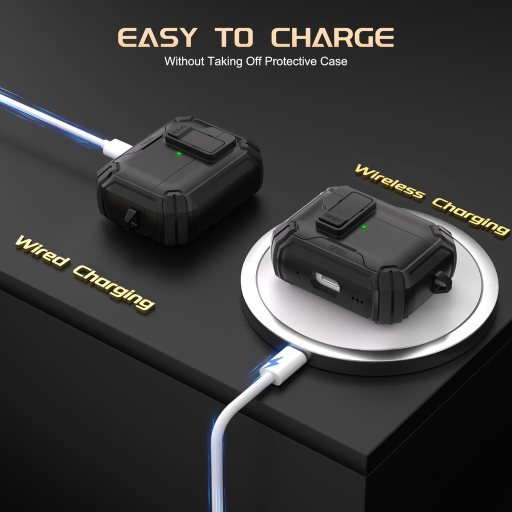 For AirPods 4 Generation Case Magnetic Automatic Lock with Phone Stand&Cleaning Kit for Airpods 4 with Active Noise Cancellation